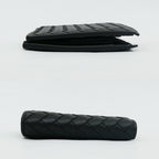 Bottega Veneta Intrecciato Bifold Wallet with Coin Pass Black Calf Leather — view 4