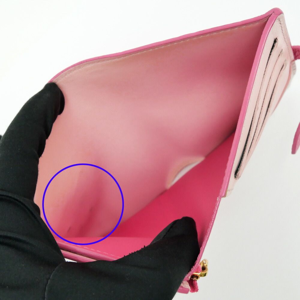 Louis Vuitton Vertical CP Wallet Fuchsia Pink Leather Bifold — view 8