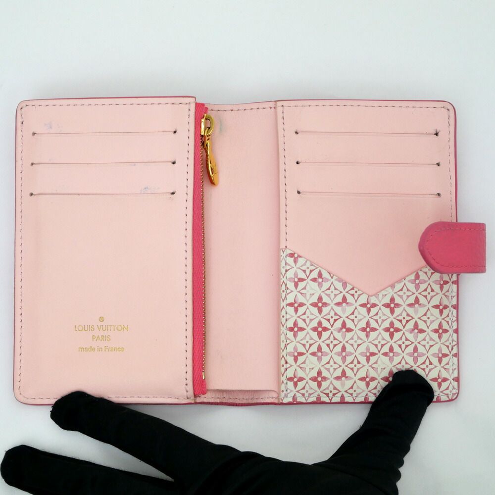 Louis Vuitton Vertical CP Wallet Fuchsia Pink Leather Bifold — view 6