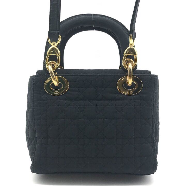 Dior Cannage Nylon Canvas Hand Bag Black — view 3
