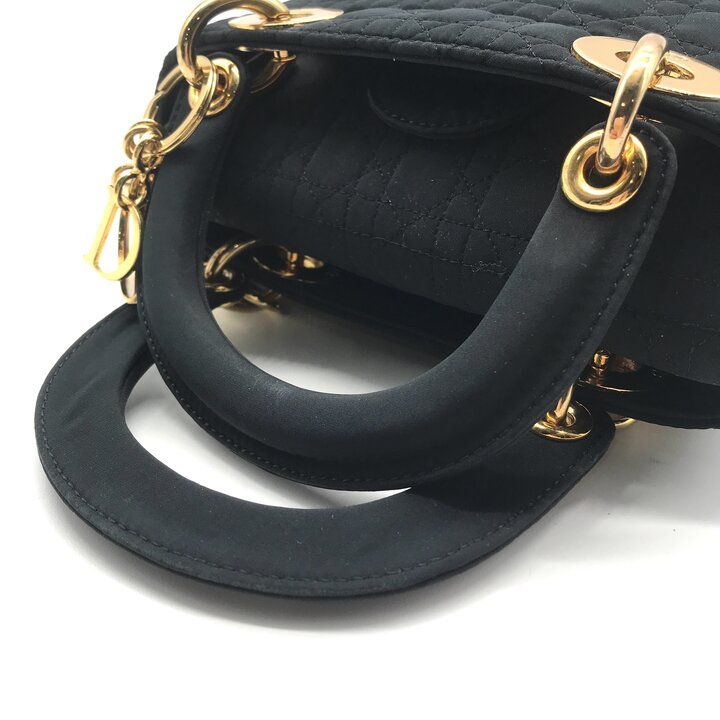 Dior Cannage Nylon Canvas Hand Bag Black — view 7