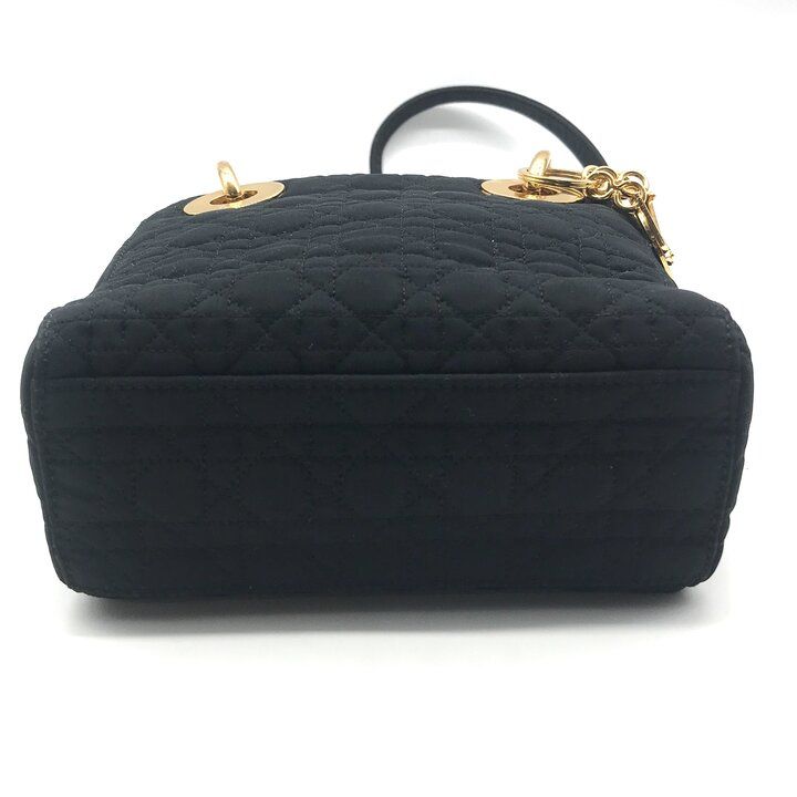 Dior Cannage Nylon Canvas Hand Bag Black — view 4