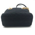 Dior Cannage Nylon Canvas Hand Bag Black — view 4