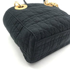 Dior Cannage Nylon Canvas Hand Bag Black — view 5