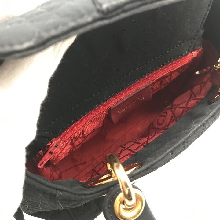 Dior Cannage Nylon Canvas Hand Bag Black — view 8