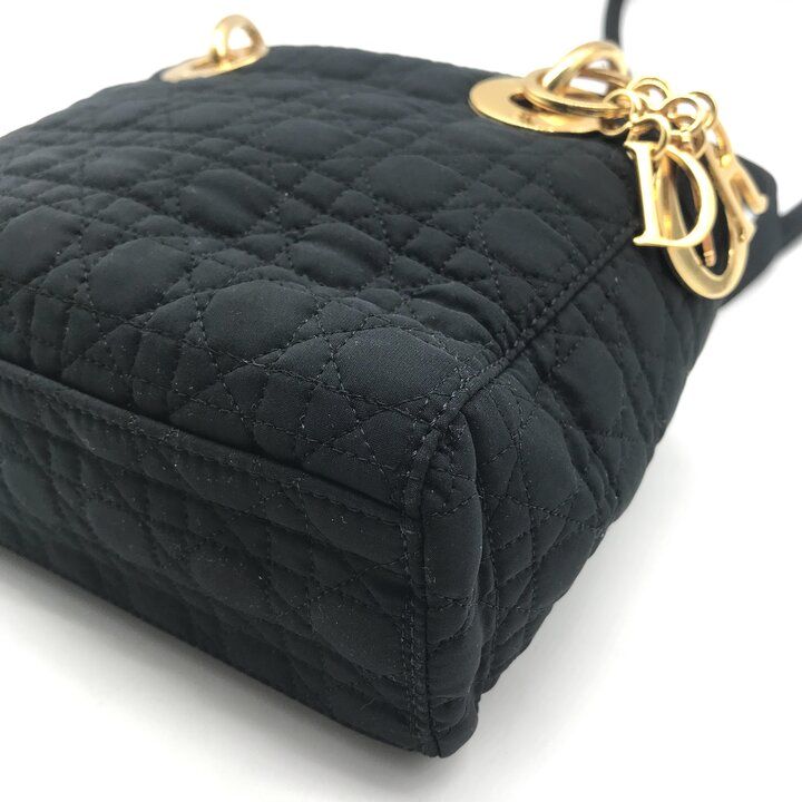 Dior Cannage Nylon Canvas Hand Bag Black — view 6