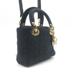Dior Cannage Nylon Canvas Hand Bag Black — view 2