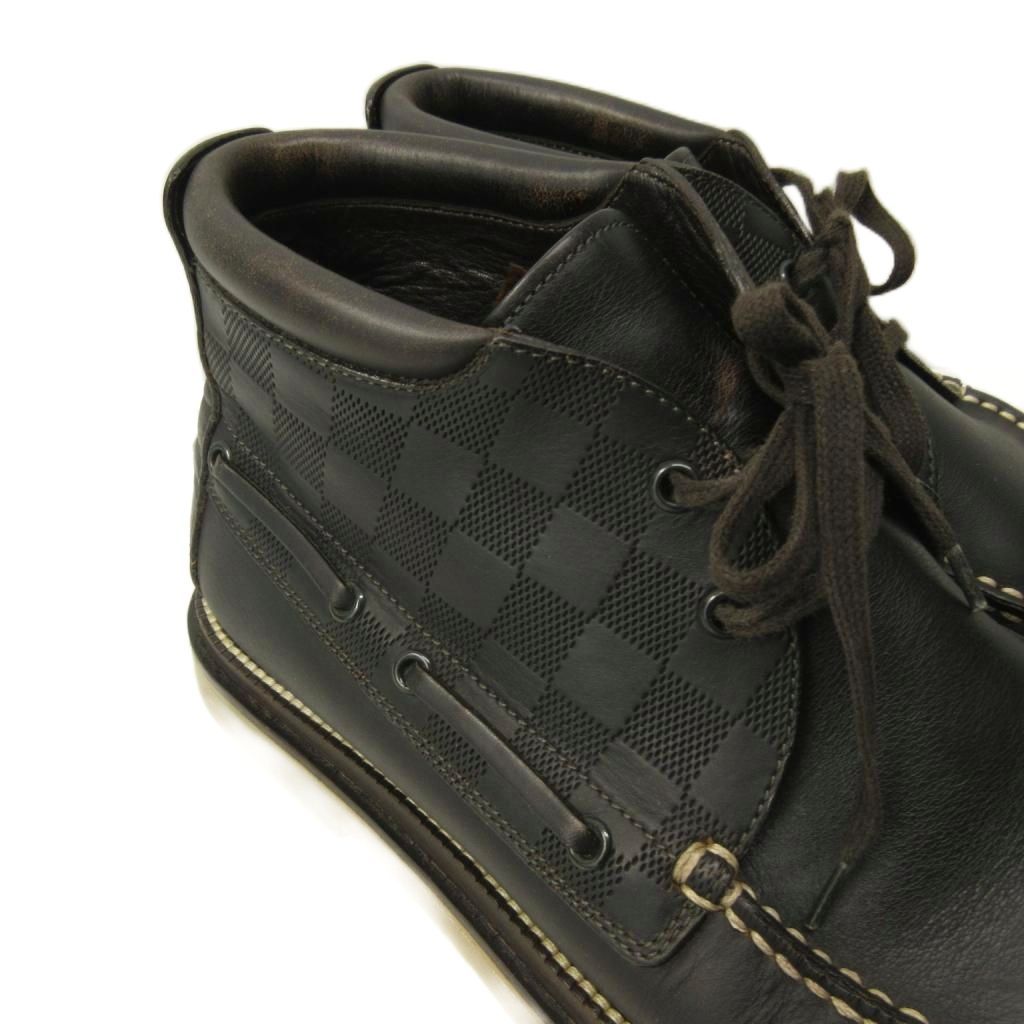 Louis Vuitton Damier Chukka Boots Moccasins Shoes Cles Leather 6 Black — view 4