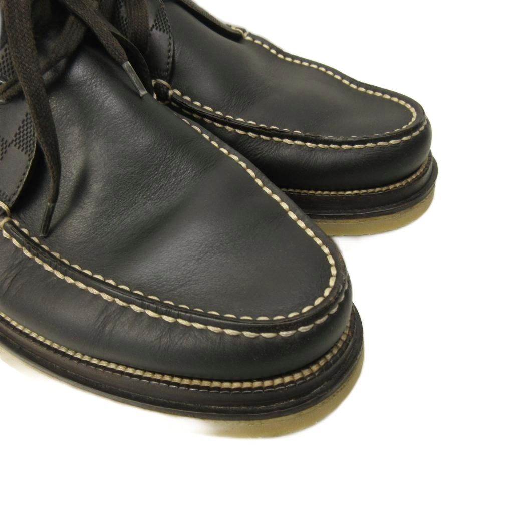 Louis Vuitton Damier Chukka Boots Moccasins Shoes Cles Leather 6 Black — view 3
