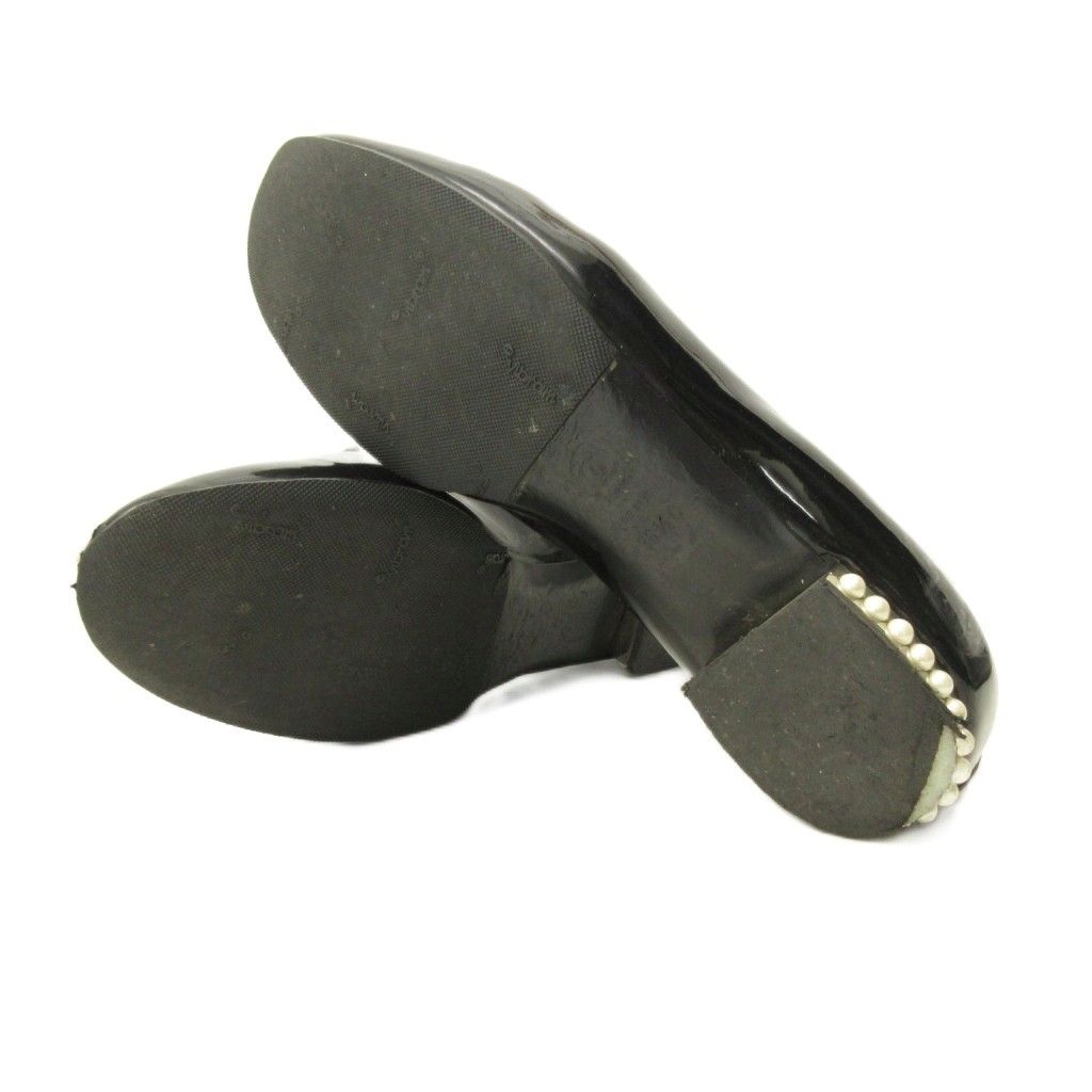 Chanel Opera Shoes Pearl Decoration CC Logo Patent Leather 36.5 Black — view 7