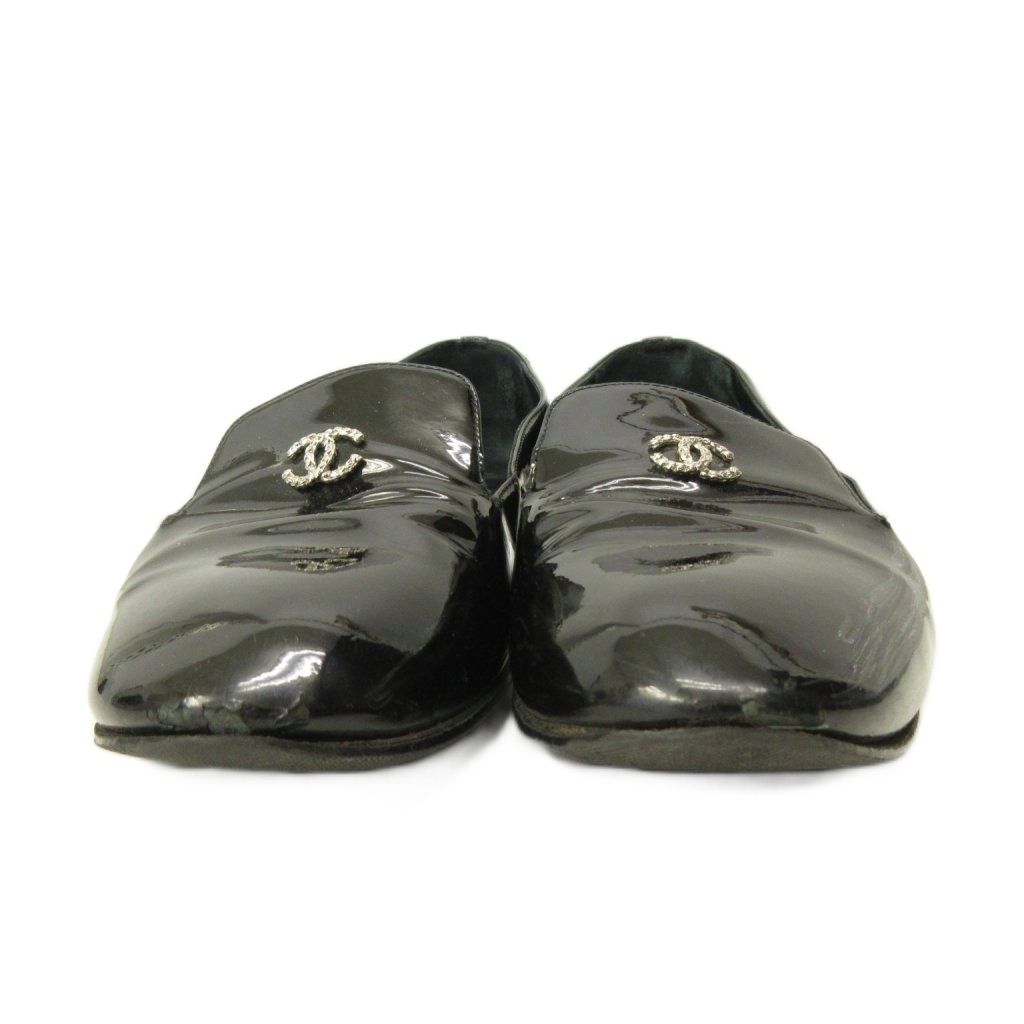 Chanel Opera Shoes Pearl Decoration CC Logo Patent Leather 36.5 Black — view 6