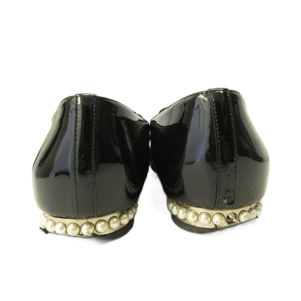 Chanel Opera Shoes Pearl Decoration CC Logo Patent Leather 36.5 Black — view 5