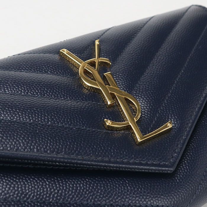 Saint Laurent Large Flap Wallet Cassandra Bifold Calf — view 4