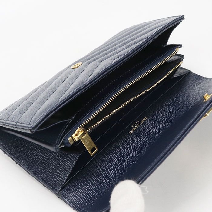 Saint Laurent Large Flap Wallet Cassandra Bifold Calf — view 3