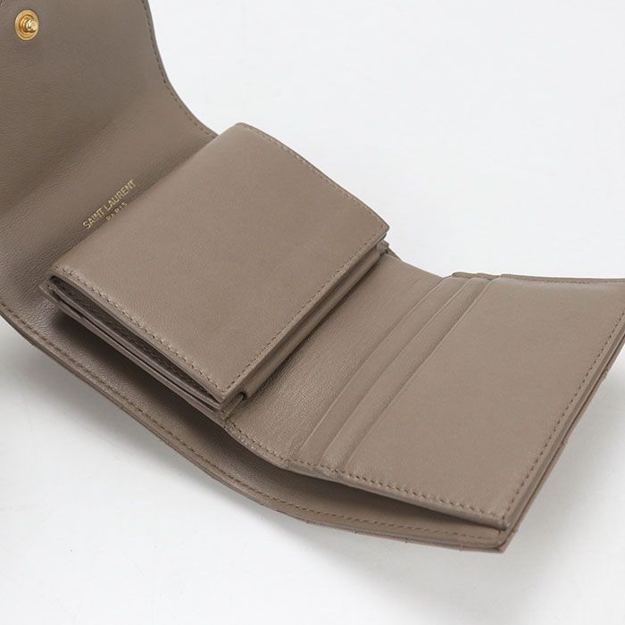 Saint Laurent Multifold Wallet Monogram Trifold Calf — view 3