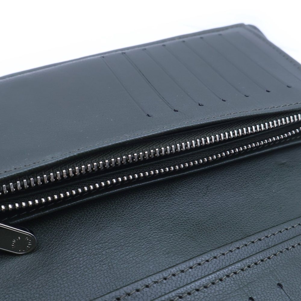 Louis Vuitton Portefeuille Brother Wallet Card Case Croco Taurillon Green Grey — view 5