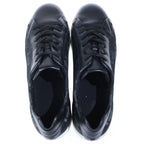 Fendi Zucca Pattern Canvas Leather Lace Up Sneakers Black — view 4