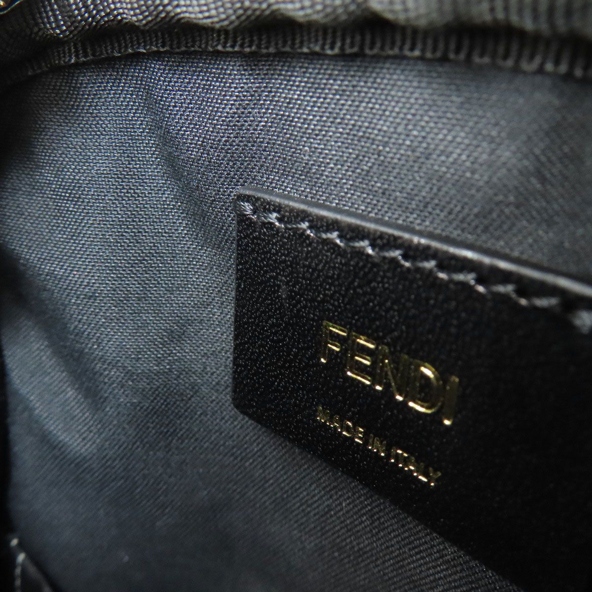 Fendi Calligraphy Studded Shoulder Bag Leather — view 9
