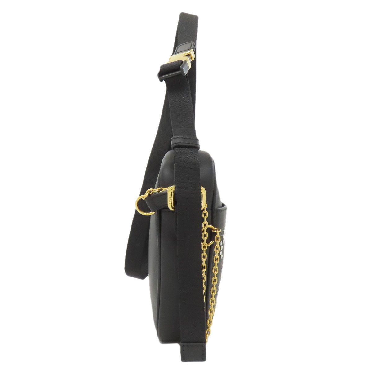 Fendi Calligraphy Studded Shoulder Bag Leather — view 3