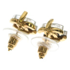 Chanel CC Logo Earrings Gold Clear — view 2