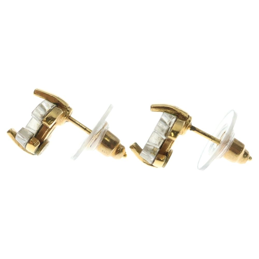 Chanel CC Logo Earrings Gold Clear — view 4