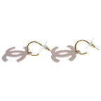 Chanel CC Logo Swing Earrings Pink — view 3