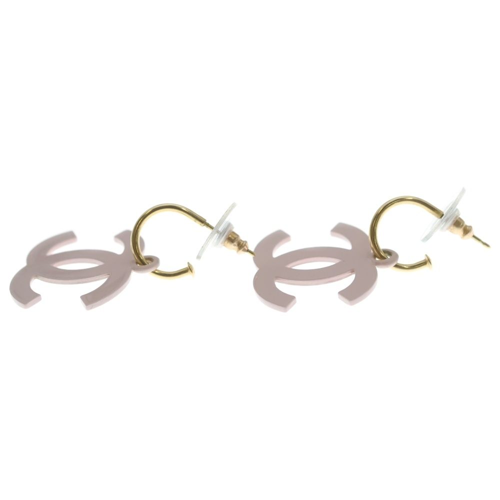 Chanel CC Logo Swing Earrings Pink — view 3