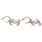 Chanel CC Logo Swing Earrings Pink — view 4