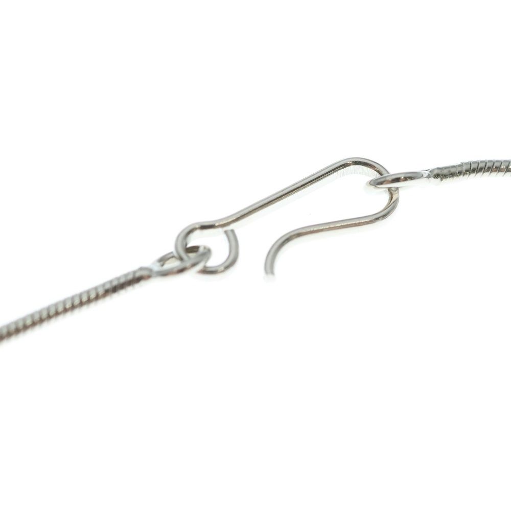 Chanel CC Logo Rhinestone Necklace Silver — view 4