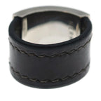 Hermes Collier de Chien Ring Plated Leather Brown Silver — view 2