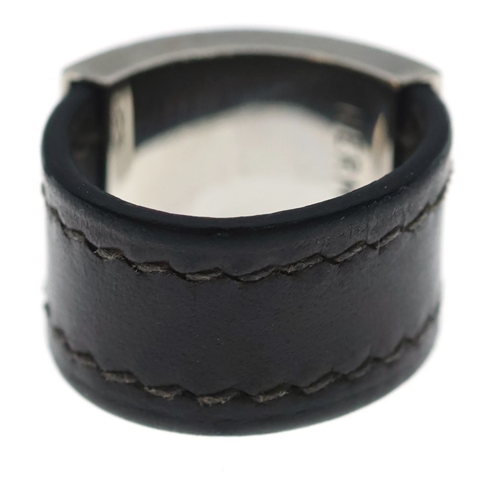 Hermes Collier de Chien Ring Plated Leather Brown Silver — view 2
