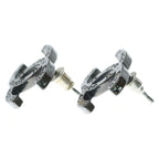 Chanel CC Logo Rhinestone Earrings Dark Silver Black — view 3