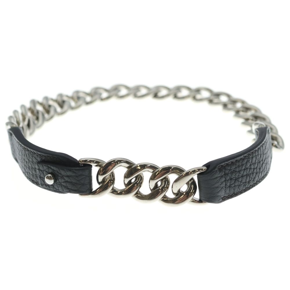 Hermes Box Palladium Double Chain Choker Silver Necklace — view 4