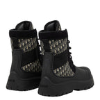 Dior Oblique Garden Lace Up Boots 40 Black Multicolor Rubber Canvas — view 2