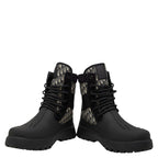 Dior Oblique Garden Lace Up Boots 40 Black Multicolor Rubber Canvas — view 3