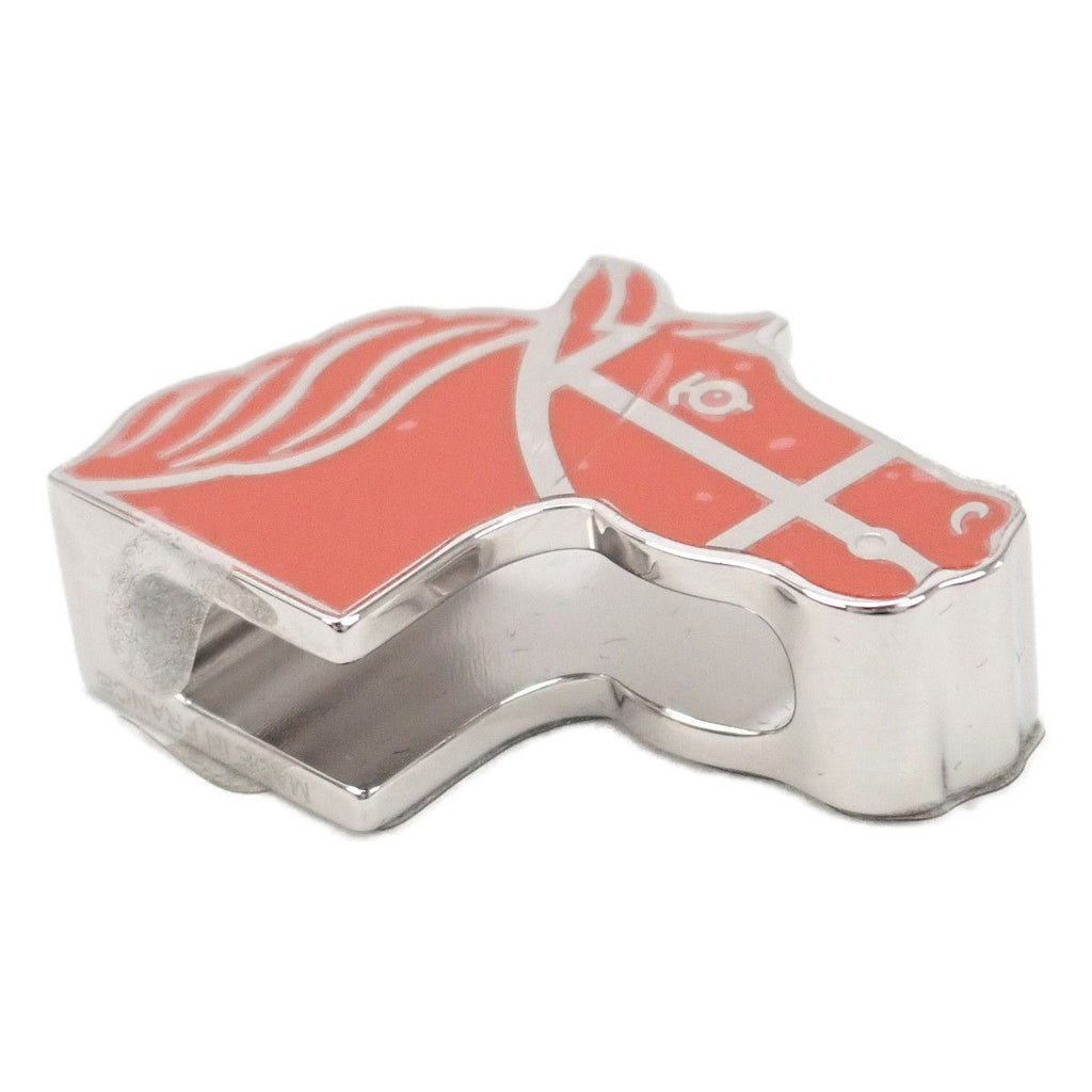 Hermes Quadrige Twilly Ring Scarf Clip Closure Metal Silver Orange — view 4