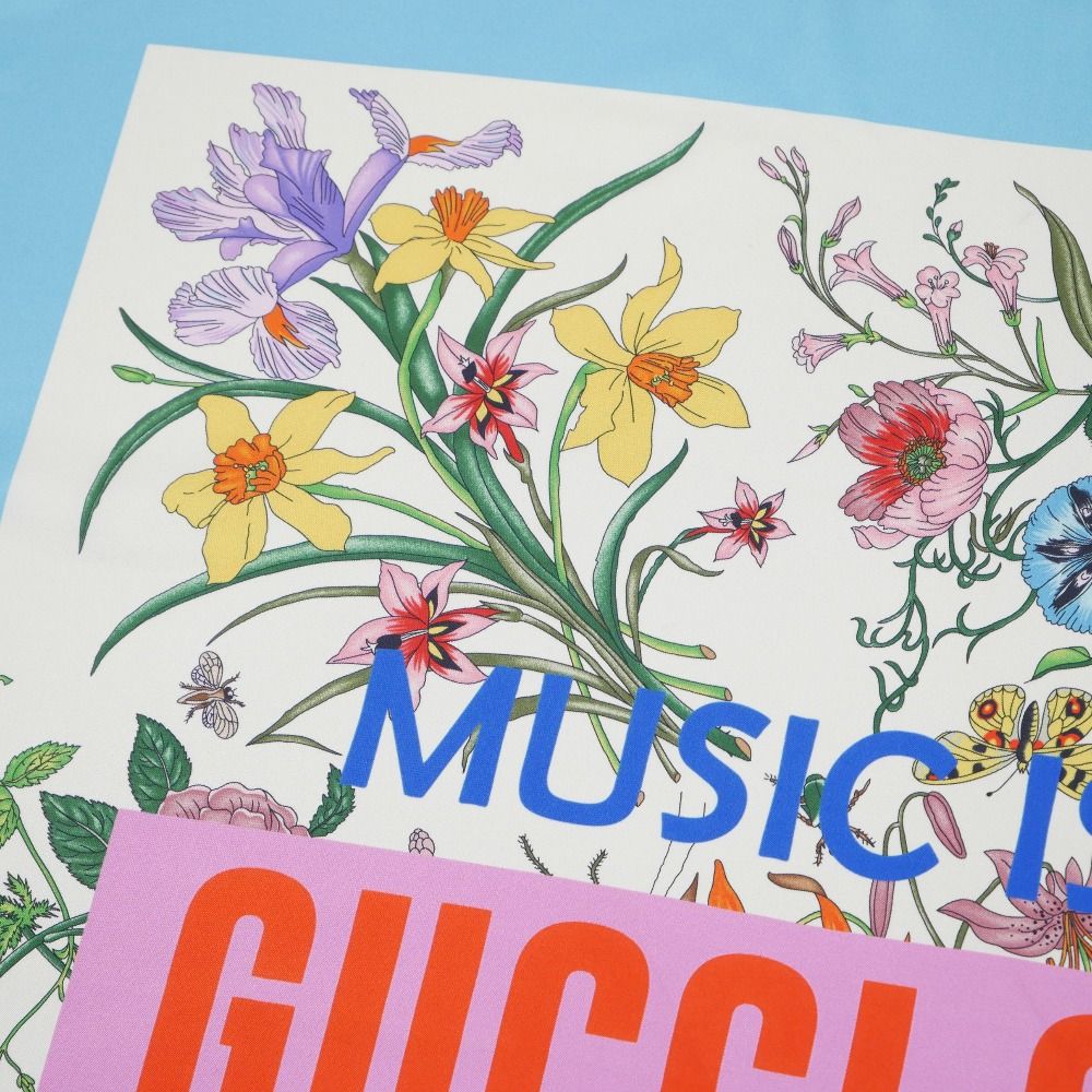 Gucci Anniversary Flora Scarf 90 Music IS Mine Seats Reclined Large Silk Twill — view 7