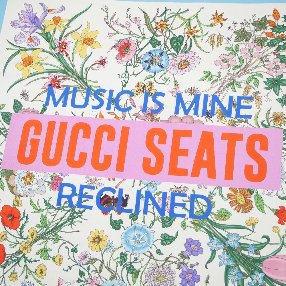 Gucci Anniversary Flora Scarf 90 Music IS Mine Seats Reclined Large Silk Twill — view 2