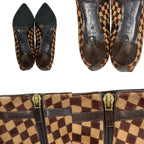 Louis Vuitton Short Boots Sauvage Pointed Toe Booties Damier Calf Hair Brown — view 7