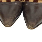 Louis Vuitton Short Boots Sauvage Pointed Toe Booties Damier Calf Hair Brown — view 3