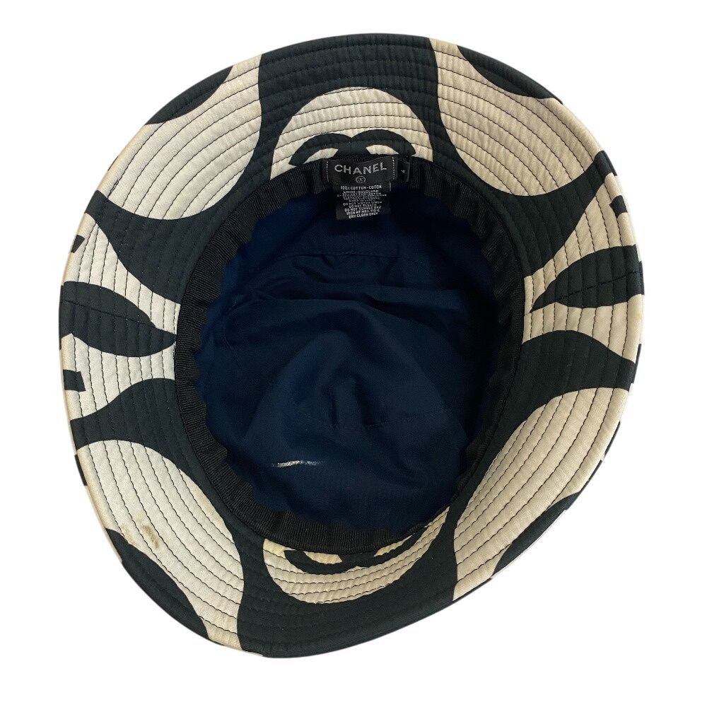 Chanel Bucket Hat CC Logo Cotton Hat Black — view 6
