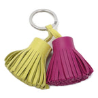 Hermes Carmen Unodos Charm Key Ring Agneau Milo Rose Purple Lime — view 2