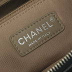 Chanel Quilted Tote Shoulder Bag Caviar Leather Black Silver Chain — view 8