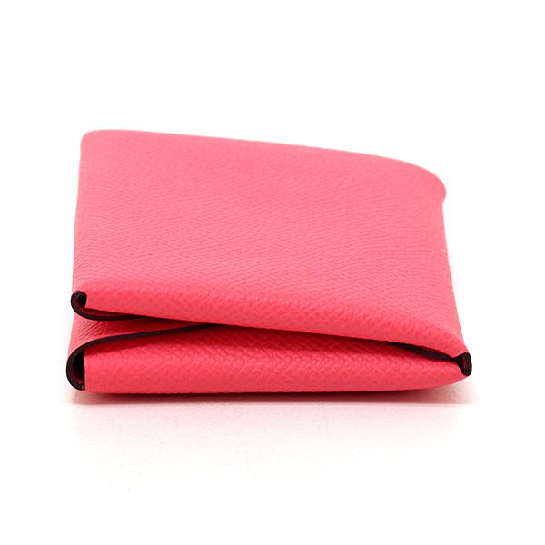 Hermes Calvi Duo Pink Card Case Coin Epsom — view 3
