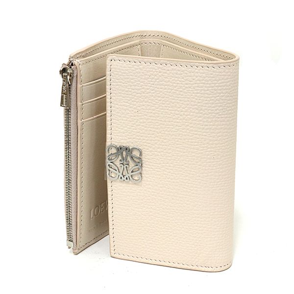 Loewe Anagram Vertical Wallet Small Pebble Grain Calf Trifold Talco — view 3