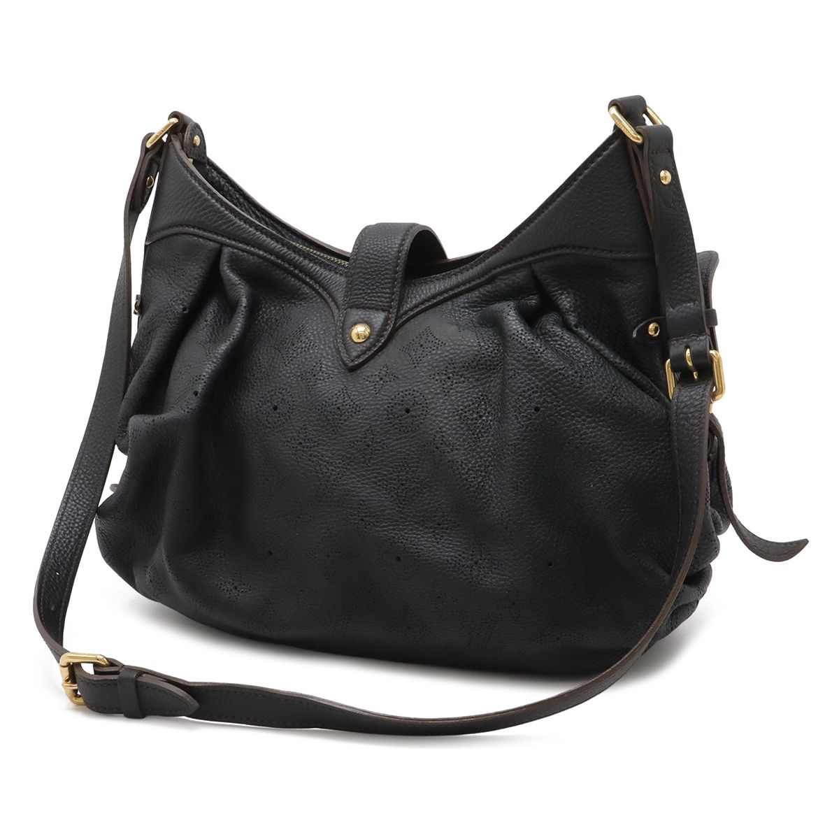 Louis Vuitton Monogram Mahina XS Shoulder Bag Leather Noir Black — view 2