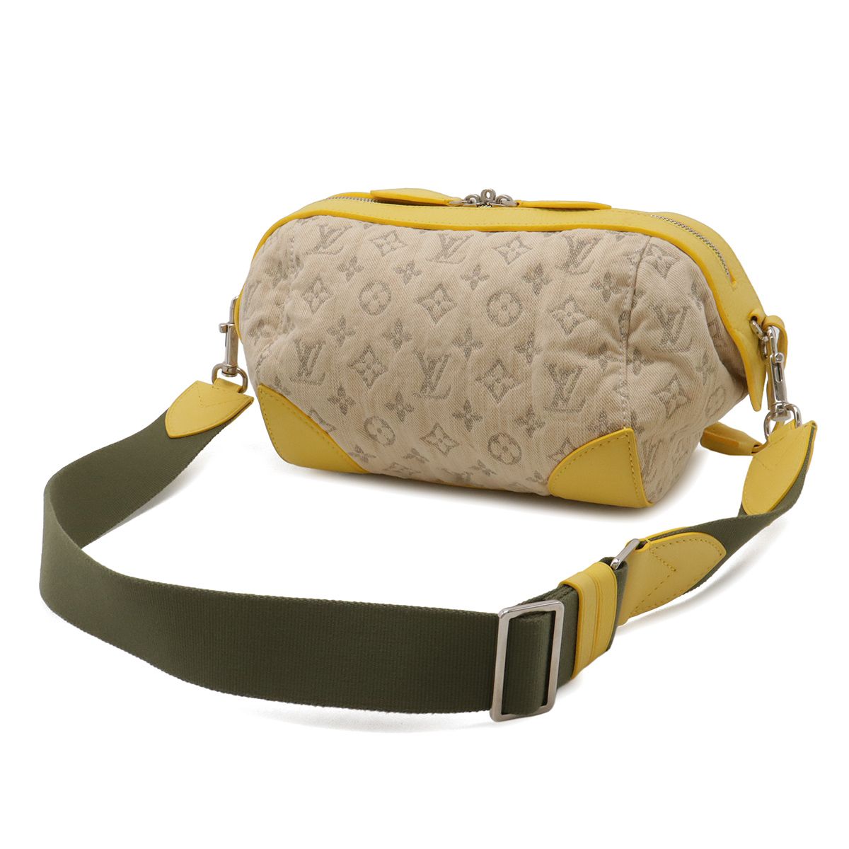 Louis Vuitton Monogram Denim Pochette Round Shoulder Bag Jaune Yellow — view 2