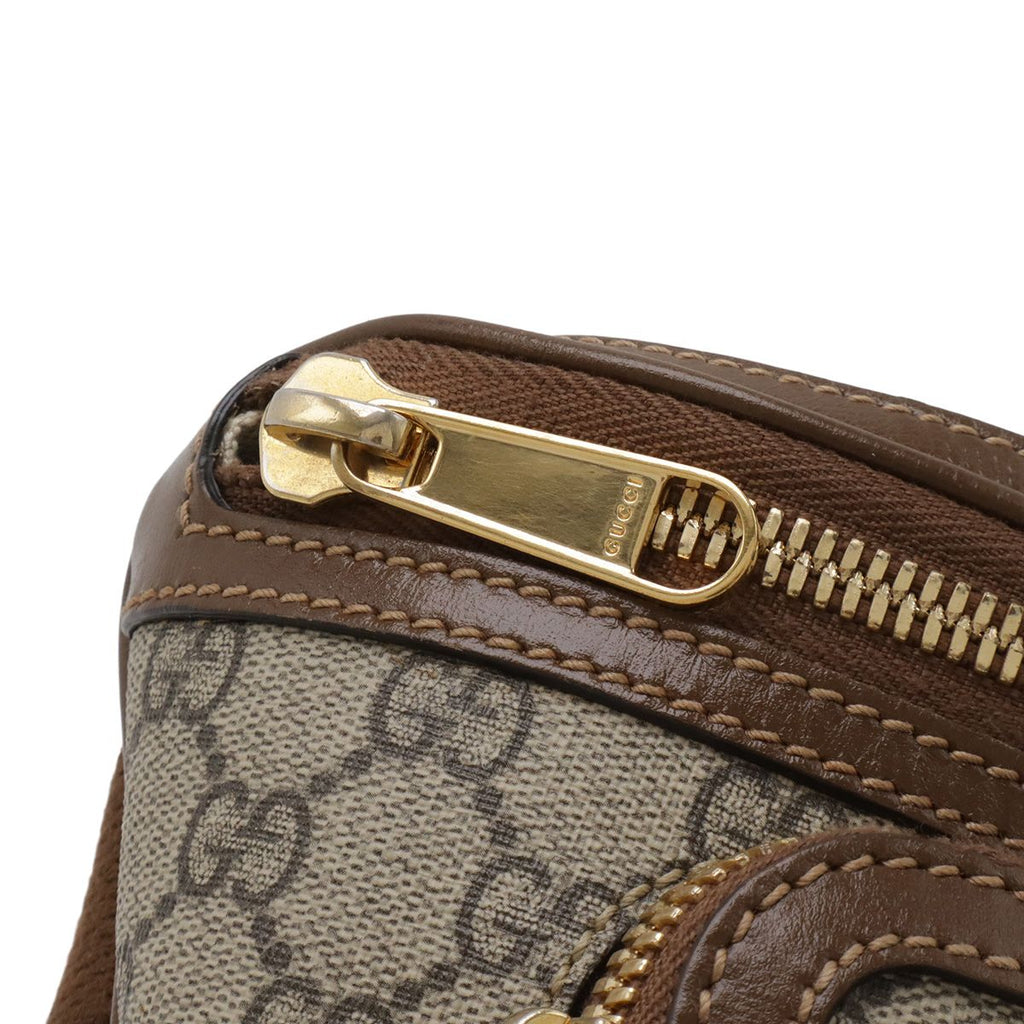 Gucci Interlocking GG Supreme Belt Bag Waist Pouch Leather Beige Brown — view 4