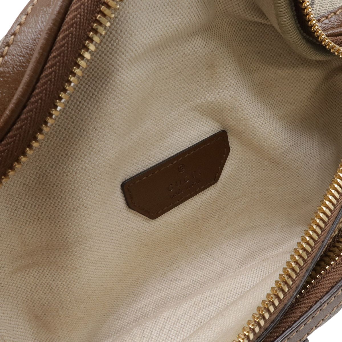 Gucci Interlocking GG Supreme Belt Bag Waist Pouch Leather Beige Brown — view 6