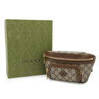 Gucci Interlocking GG Supreme Belt Bag Waist Pouch Leather Beige Brown — view 9